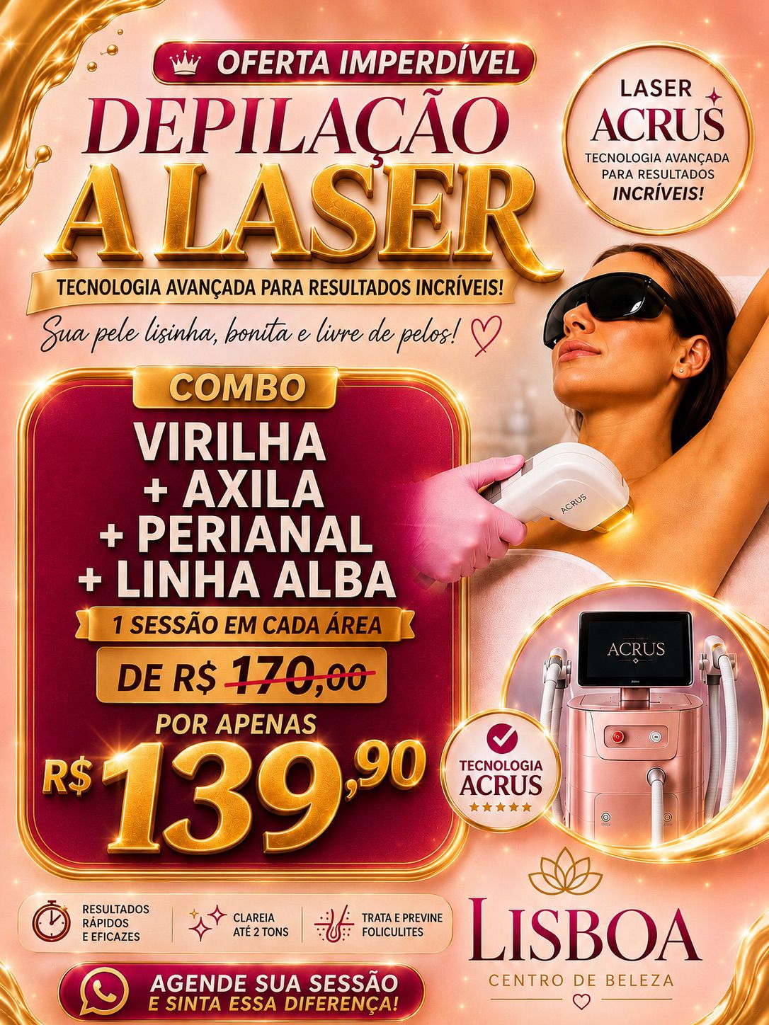 Panfleto Oficial Combo Laser 4 Áreas Essenciais - Laser Acrus